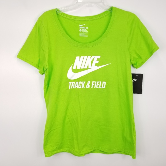 lime green and white nike shirt